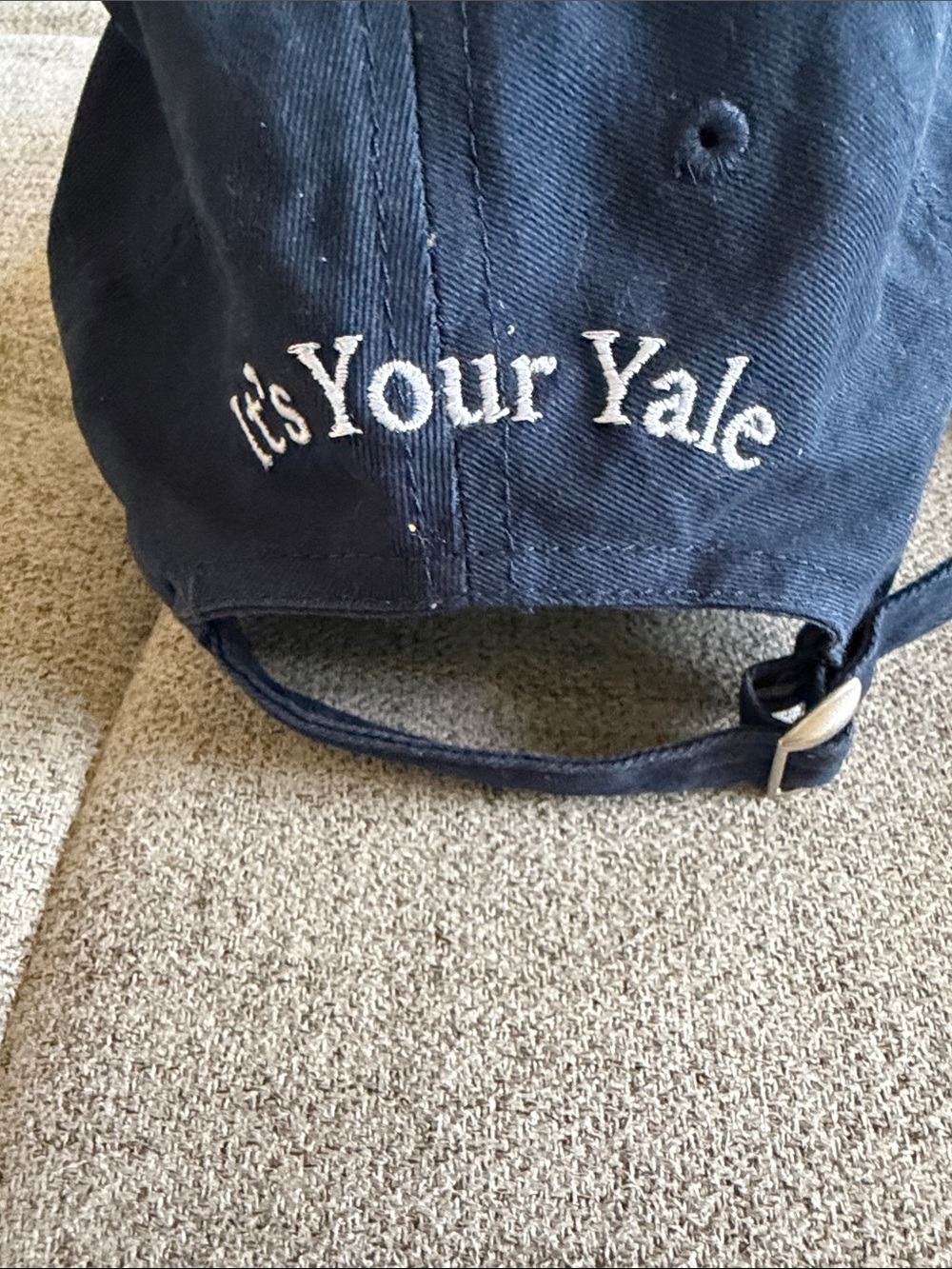 Yale University Classic Navy Blue Baseball Cap & Navy White Stripe Scarf Set - Picture 6 of 9